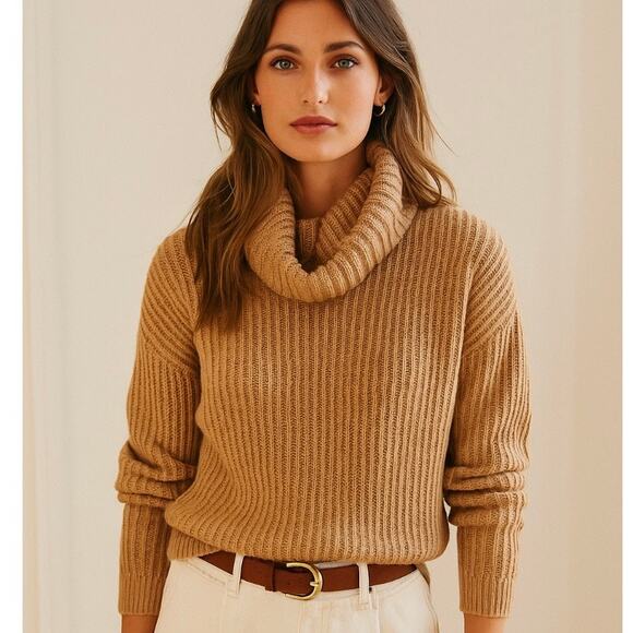 One Grey Day Los Angeles Sweaters - One Grey Day Cotton and Cashmere Cowl Neck Sweater